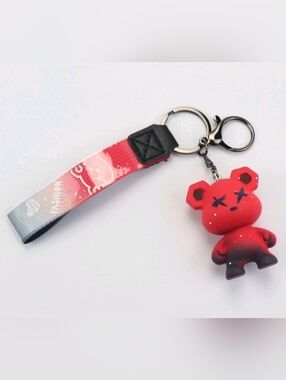 New Bear Keychain Red And Black